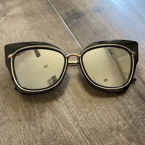 New Cat Eye Black Gold Frame Sunglasses